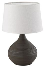 Trio MARTIN asztali lámpa, barna-fehér, kerámia/textil, E14, 1x40W R50371026