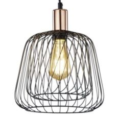 Trio SANNA függőlámpa, fekete, E27, 1x60W, 300900102