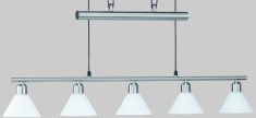 Trio STAMINA függőlámpa, E14, 102x180 cm, 5x40W, matt nikkel-fehér 3751051-07