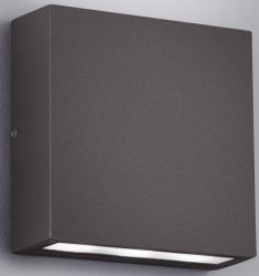 Trio THAMES kültéri fali lámpa, LED, 14x14 cm, COB, 2x3W, antracit szürke 229360242