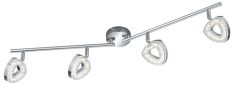 Trio TOURS fali LED lámpa, 80x14 cm, SMD, 4x4.5W, króm, fém/akril R82134106