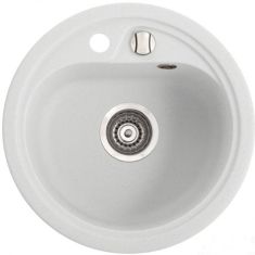 Marmorin VASK egymedencés gránit mosogató, kerek, fehér 260803006