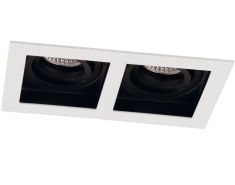 Viokef ARTSI beépíthető spot lámpa, szögletes, 18.5x10x10cm, GU10, 2x50W, fehér/fekete, 4208100