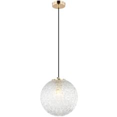 Viokef ASPA függőlámpa, d25cm, E27, 1x40W, sárgaréz/átlátszó, 4206100