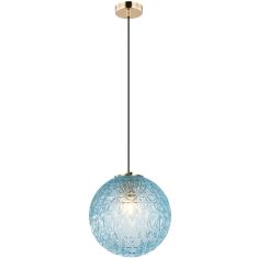 Viokef ASPA függőlámpa, d25cm, E27, 1x40W, sárgaréz/kék, 4206102