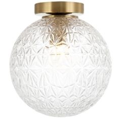 Viokef ASPA mennyezeti lámpa, d25cm, E27, 1x40W, sárgaréz/átlátszó, 4206000