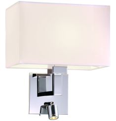 Viokef BALTIMORE fali lámpa, olvasólámpával, kapcsoló, E27/LED, 1x42W/1W, matt nikkel/fehér, 4172400