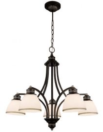 Viokef CLAIR csillár, E27, 5x60W, barna/fehér 4133700