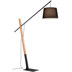 Viokef CRANE állólámpa, 200cm, E27, 1x60W, fekete/fa, 4204100