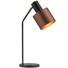 Viokef DEXTER asztali lámpa, E27, 1x40W, fekete/vörösréz, 4215900