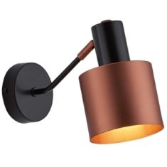 Viokef DEXTER fali lámpa, E27, 1x40W, fekete/vörösréz, 4216000