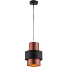 Viokef DEXTER függőlámpa, d19cm, E27, 1x40W, fekete/vörösréz, 4215800