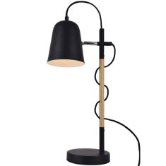 Viokef EDDIE asztali lámpa, E14, 1x40W, fekete/fa, 4163800