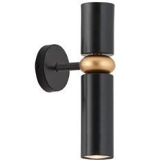 Viokef EDGAR fali lámpa, GU10, 2x8W, fekete/arany, 4215600