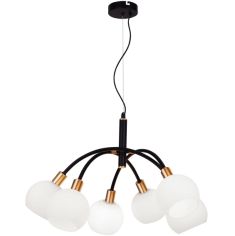 Viokef ELISA függőlámpa, d59cm, E14, 6x40W, fekete/arany/fehér, 4215000