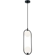 Viokef FANCY függőlámpa, G9, 2x25W, fekete/fehér, 4208700