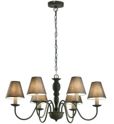 Viokef FATIMA csillár, d75cm, E14, 6x40W, szürke, 4163600