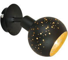 Viokef GALAXY fali spot lámpa, E14, 1x42W, fekete/arany, 4168000