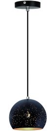 Viokef GALAXY függőlámpa, d15cm, E27, 1x70W, fekete, 4166800