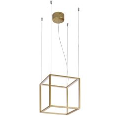 Viokef GOLD-CUBE függőlámpa, LED, 26W, matt arany, 4207000