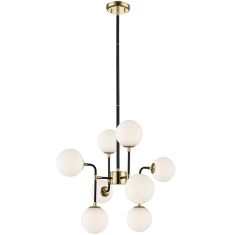 Viokef HARIET függőlámpa, d59cm, G9, 8x42W, arany/fekete/fehér, 4202900