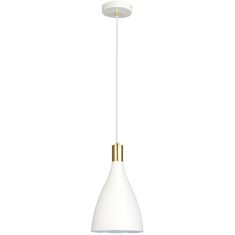 Viokef LAMAS függőlámpa, d19cm, E27, 1x60W, fehér/réz, 4197300