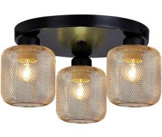 Viokef LOREN mennyezeti lámpa, d33cm, E27, 3x40W, fekete/arany, 4165300