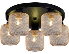 Viokef LOREN mennyezeti lámpa, d40cm, E27, 5x40W, fekete/arany, 4165400