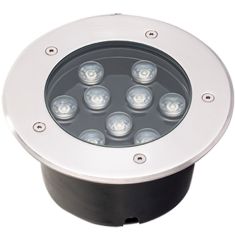 Viokef LOTUS kültéri beépíthető lámpa, kerek, d18cm, LED, 9W, ezüst/átlátszó, 4187000