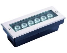 Viokef LOTUS kültéri beépíthető lámpa, szögletes, 20x6x8cm, LED, 6W, ezüst/átlátszó, 4187100