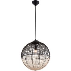 Viokef OMICRON függőlámpa, d30cm, E27, 1x60W, fekete/fa, 4211700