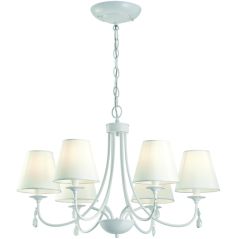 Viokef PATRICIA csillár, kristály dekorral, d72cm, E14, 6x42W, fehér, 4164200