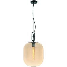 Viokef RETRO függőlámpa, d25cm, E27, 1x40W, fekete/borostyán, 4206401