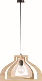 Viokef ROXIE függőlámpa, d52.5cm, E27, 1x60W, fekete/fa, 4184400