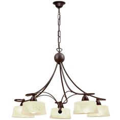 Viokef SIMONA függőlámpa, E14, 5x28W, bézs/barna 466800