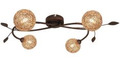 Viokef SISSY mennyezeti lámpa, G9, 4x40W, antik barna/matt arany, 4192800