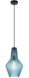 Viokef SOLETO függőlámpa, d25cm, E27, 1x40W, fekete/kék, 4169301
