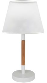 Viokef VILLY asztali lámpa, E27, 1x70W, fehér/fa, 4188100