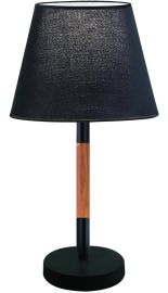 Viokef VILLY asztali lámpa, E27, 1x70W, fekete/fa, 4188101