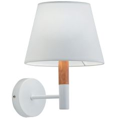Viokef VILLY fali lámpa, E27, 1x42W, fehér/fa, 4167900