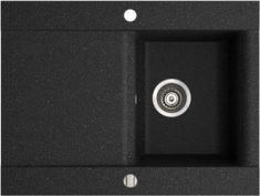 Marmorin VOGA egymedencés gránit mosogató, csepegtetővel, fekete 110113002