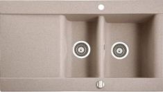 Marmorin VOGA egymedencés gránit mosogató, gyümölcsmosóval csepegtetővel, homok 110513007