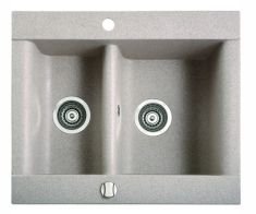 Marmorin VOGA egymedencés gránit mosogató, gyümölcsmosóval, szürke 110503003