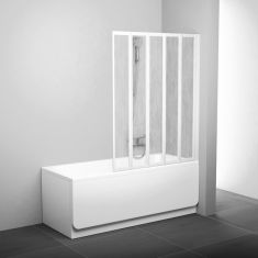 Ravak VS5 kádparaván, 5 részes, 113.5x135 cm, fehér keret/Rain plexi betétlemez 794E010041