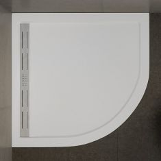 Wasserburg PETRA zuhanytálca folyókával, öntött műmárvány, íves 90x90x3 cm, 2503R-90