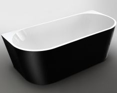 Wellis CALABRIA BLACK szabadon álló kád, le- és túlfolyóval, 170x80x58cm, 17020516-655