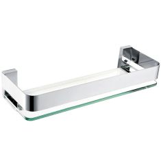 Wellis CAPRI fürdőszobai üvegpolc, krómozott fém kerettel, 40 cm, WE00130