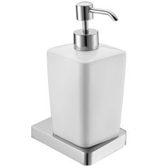 Wellis CAPRI szappanadagoló, fali, fehér porcelán/krómozott fém, WE00125