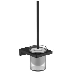 Wellis MAMBA WC kefe tartó, WC kefével, fali, fém/üveg, matt fekete, WE00119