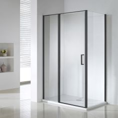 Wellis TRITON BLACK zuhanykabin, Easy Clean bevonat, 120x80x190 cm, átlátszó üveg/matt fekete keret